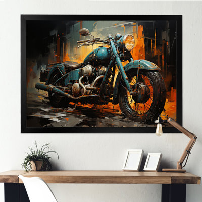 Design Art Motorcycle Charm In Winter - Motorcycle Wall Decor